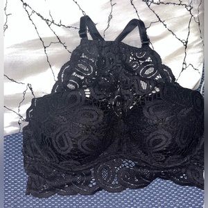 PINK victorias secret black bralette/top